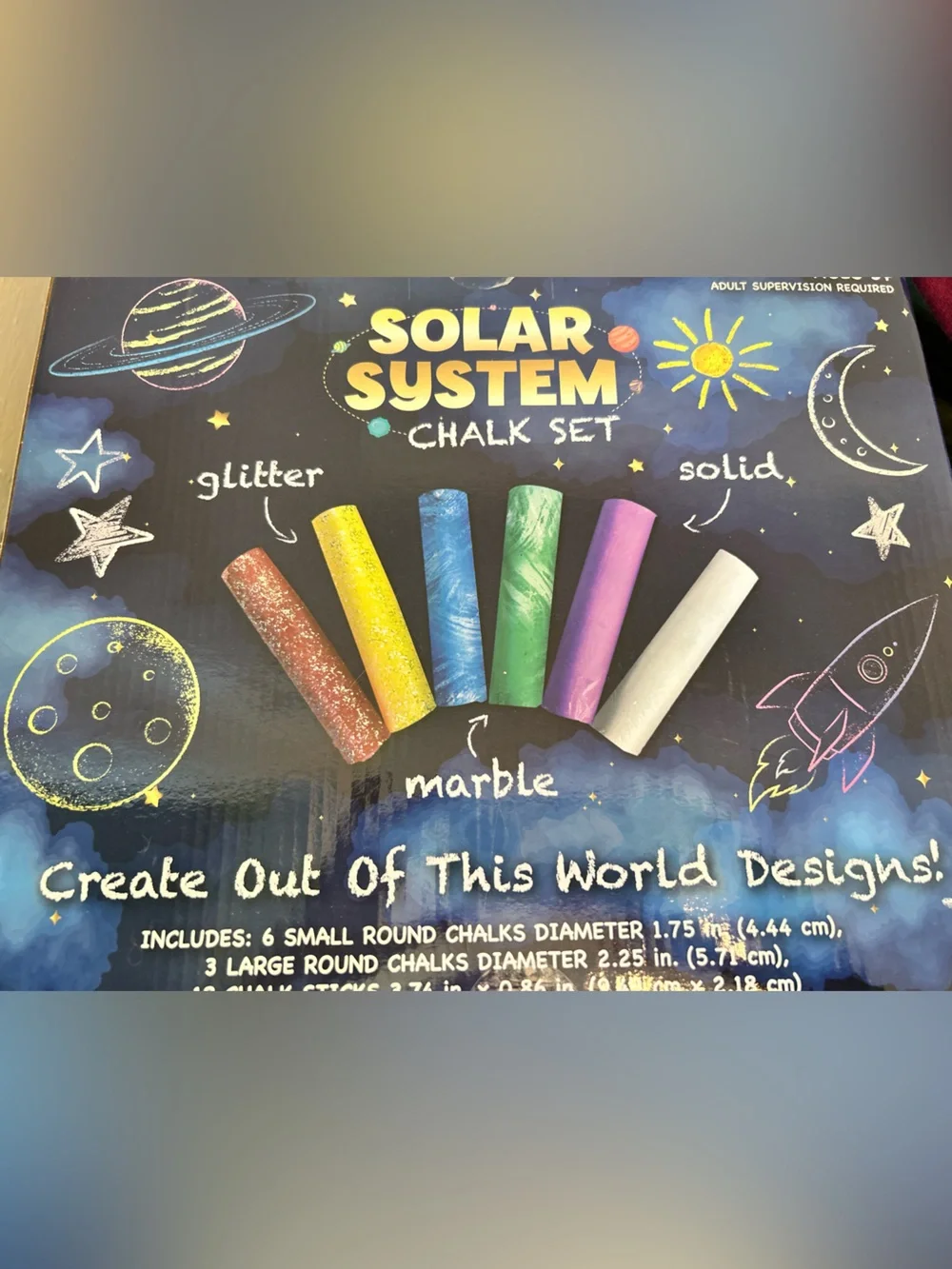 Solar System Chalk Set - Colorful Planet Chalks includes 27 chalk pieces kids
